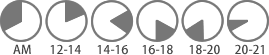 午前中・12時～14時・14時～16時・16時～18時・18時～20時・20時～21時